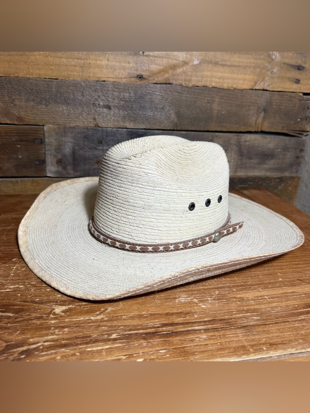 Dallas Hats Buckaroo size Large Kids Cattleman Western Cowboy Palm with Hat Band